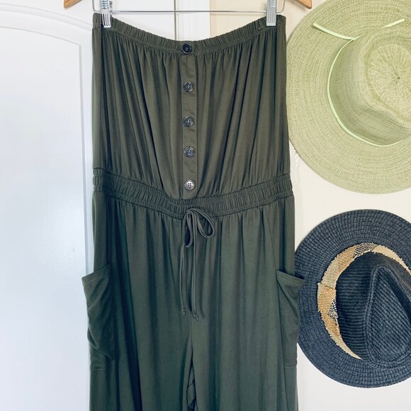 NWT 205 Collins by Forever 21 Hunter Green Military Style Romper/Jumpsuit | XL - Picture 2 of 12